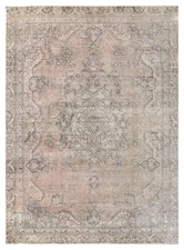 8' x 11' Vintage Hand-knotted Carpet Faded Taup Gray Pre-Owned Perrsian Rug PK36