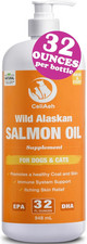 Wild Salmon Oil for Dogs Cats 32Oz Omega 3 Fish Oil Skin Coat Supplement Pur