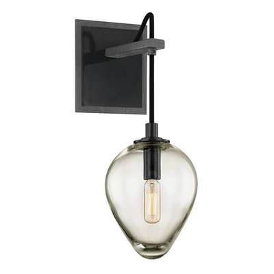 #ad TROY LIGHTING BRIXTON 1 LIGHT WALL SCONCE GRAPHITE amp; BLACK CHROME 15quot;T B6201 $139.99