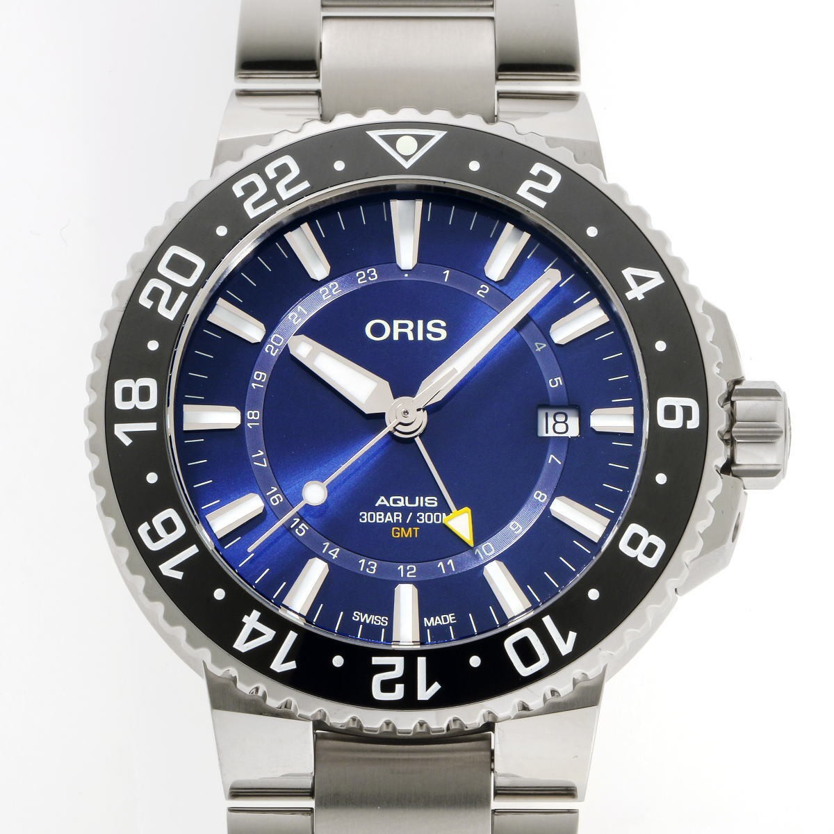Oris Aquis GMT Date Automatic Men's Watch 24100 Caliber 798 Stainless Steel 01.798.7754.4135