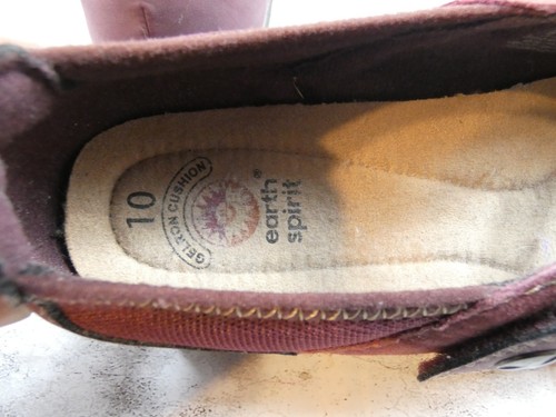 Earth Sprit Shoe Womens 10 Red Gelron Slip On Mary Jane Vented Leather Comfort - Picture 11 of 12