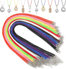 Waxed Leather Necklace Cord Bulk 16 Inch with Clasp 10 Colors for Jewelry Making