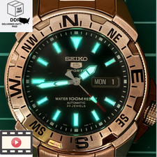 [Near MINT] SEIKO 5 Sports 7S36-02P0 Black Automatic Day/Date Men's Watch JAPAN