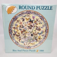 New Sealed Ninety-Nine Butterflies 1000 Piece 26.6" Round Puzzle Bits and Pieces