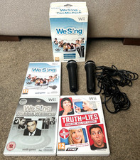 Boxed Wii Mic Bundle w/ 2 x Microphones & 3 Games: We Sing Truth or Lies, Robbie