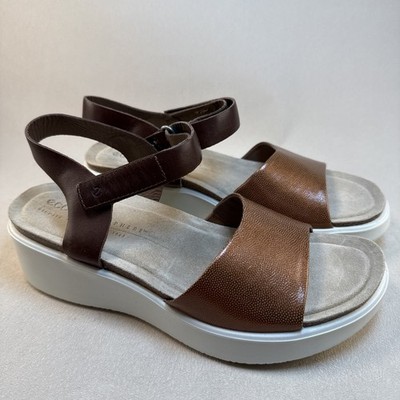 ECCO Women's Flowt Wedge Cork Sandal, CASHMERE/COCOA BROWN, Size 9/9.5 (40)