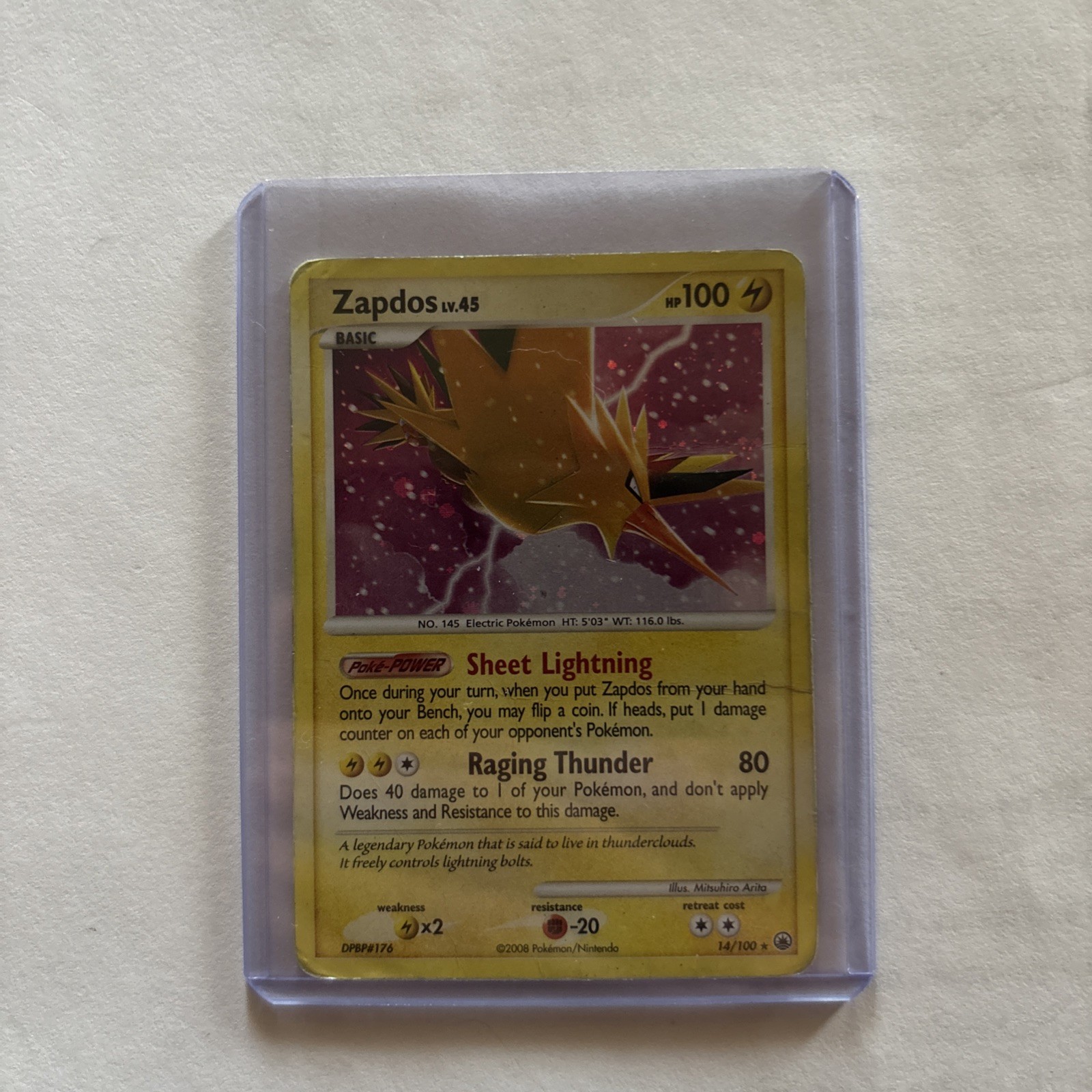 Zapdos 14/100 Majestic Dawn Holo Near Mint