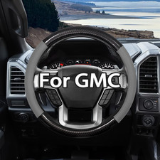 For 1999-2002 Gmc Sierra 1500 2500 3500 Slt -leather Steering Wheel Cover Gray