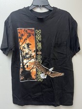 vintage harley davidson pocket t shirt eagle made in USA Single stitch black