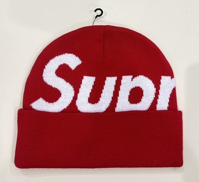 NEW IN BAG Supreme Box Big Logo Red Beanie FW23