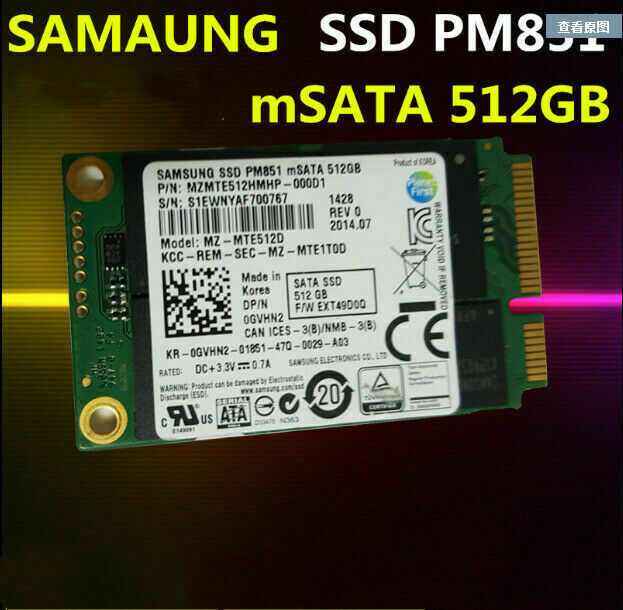 512GB Samsung SSD PM851 MZ-MTE5120 mSATA For Samsung Dell HP