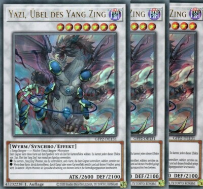 yugioh 3x Yazi, Übel des Yang Zing GFP2-DE131 ULTRA 1AUFLAGE DEUTSCH