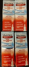 4 Pack Mucinex Sinus-Max Nasal Decongestant Clear and Cool Nasal Spray 0.75 Oz