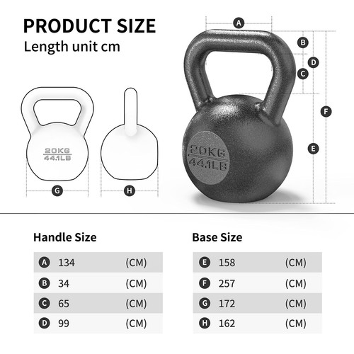 PROIRON Cast Iron kettlebell Weight for Home Gym Fitness & Weight Training - Picture 11 of 12
