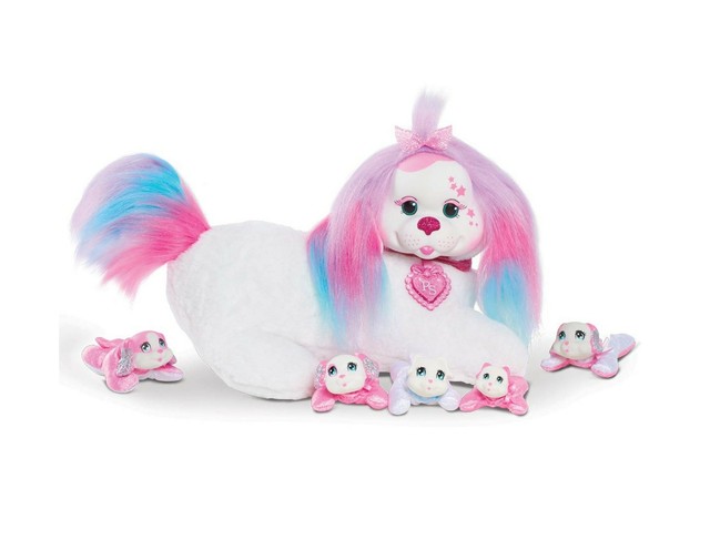 blue plush dog toy