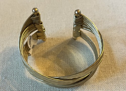 Anthropologie Gold Toned Braided Cuff Bangle Bracelet NWT - Picture 5 of 6
