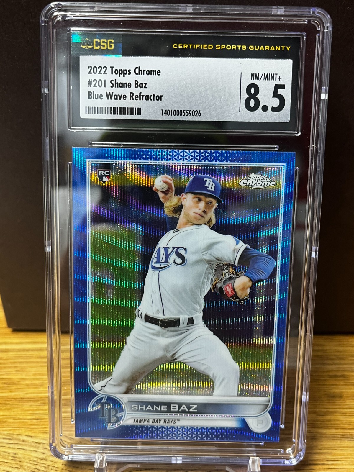 2022 Topps Chrome Blue Wave Refractor /75 Shane Baz #201 Rookie RC