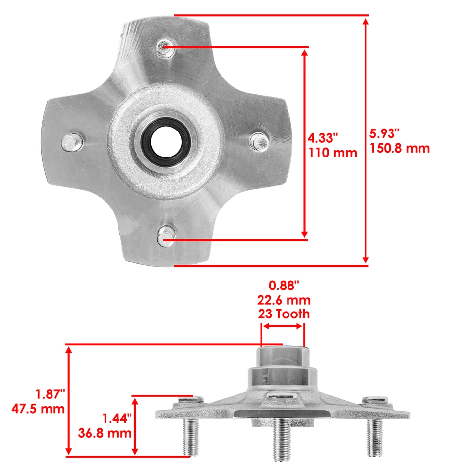 Buje de rueda trasero izquierdo derecho para Honda TRX350FM TRX350FE Rancher 350 4x4 2000-2006 Foto 2 de 4