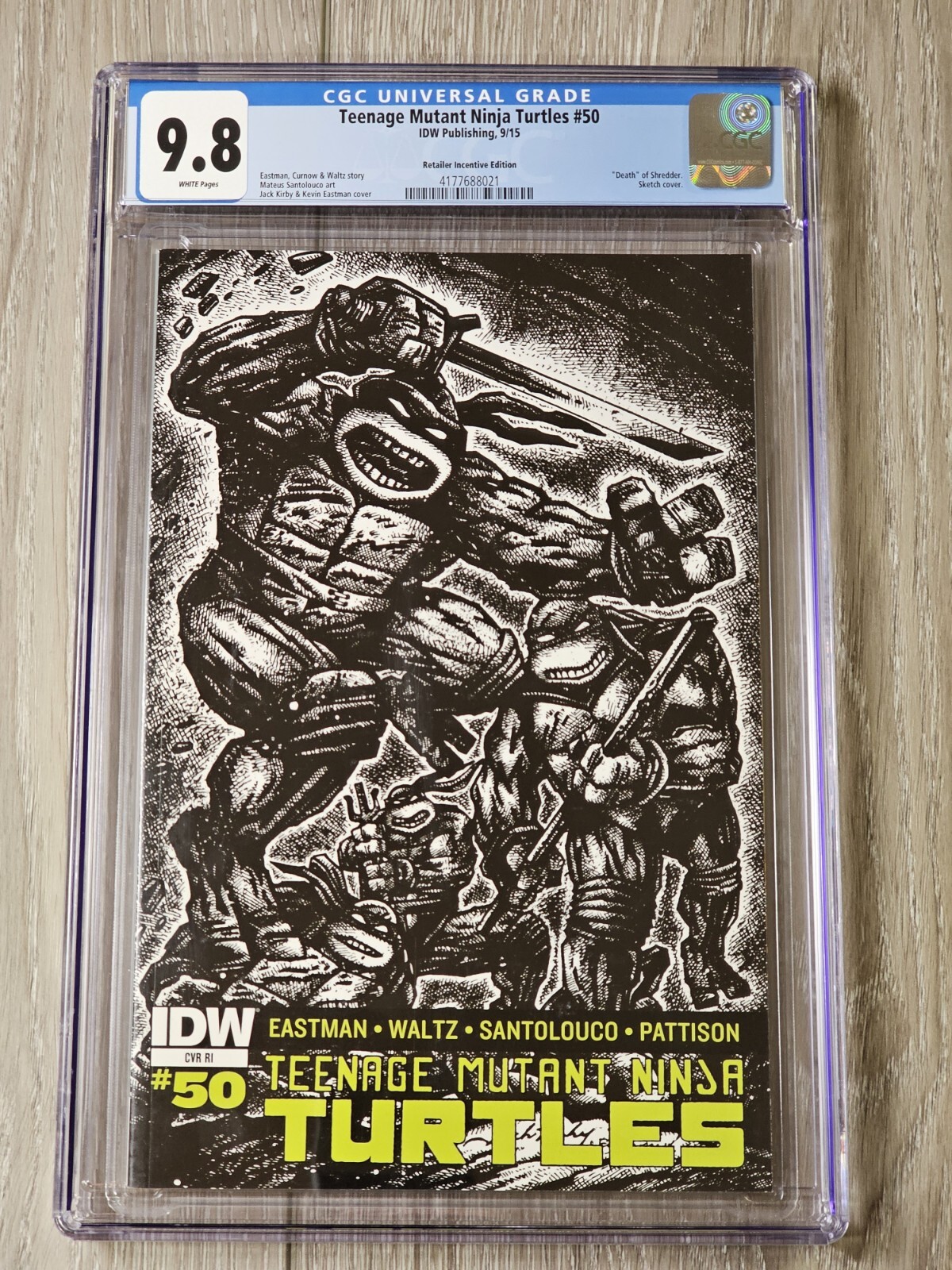 TMNT Ninja Turtles #50 CGC 9.8 "Death" of Shredder Jack Kirby Incentive Variant