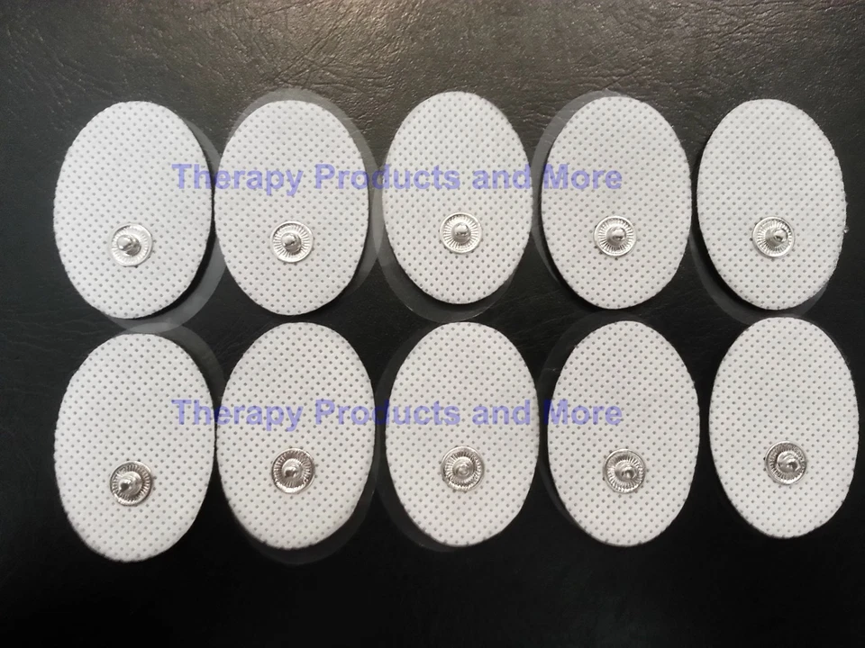 Small Massage Pads Thick Electrodes OVAL (10) for Digital Massager TENS Estim