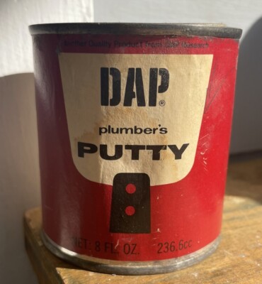 Vintage Full Can Of  Dap Plumbers Putty- NOS- 8 Fl Oz