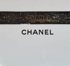 CHANEL Holiday 2021 Boutique Ribbon  Black with Gold Lettering  5' L 1 3/16" W