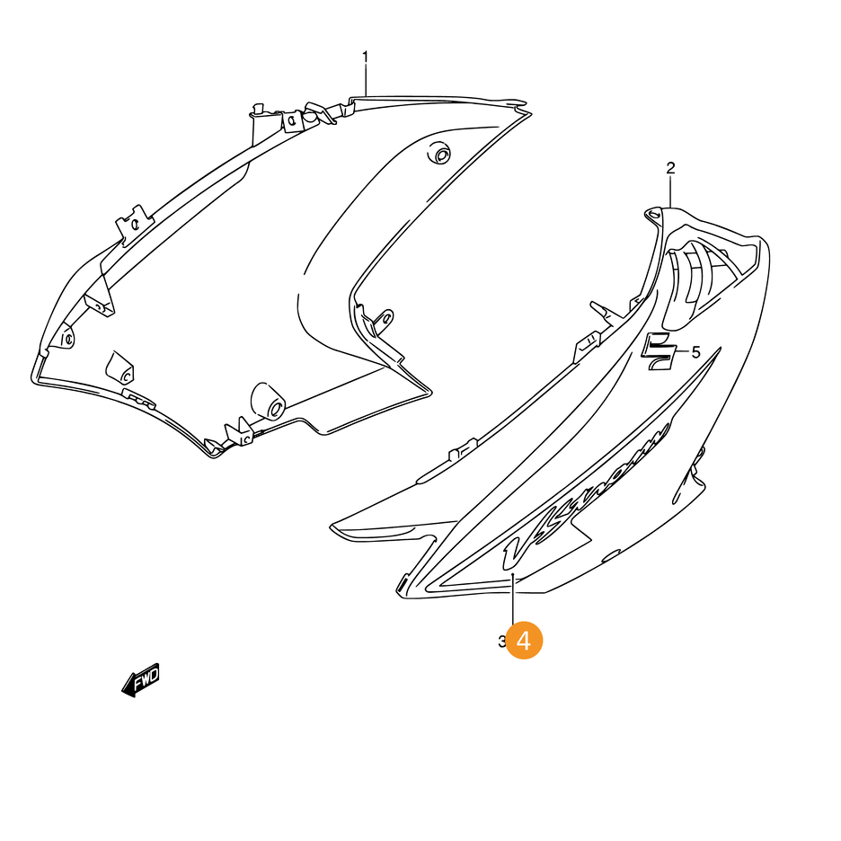 GENUINE SUZUKI L/H SIDE COWL 