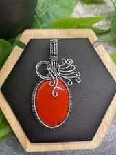 2.5  Handmade 925 Silver Plated Gemstone Wire Wrapped Pendant New B2219