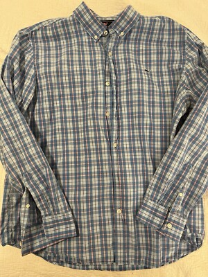 VINEYARD VINES Mens Extra Large XL Button up Colorful Check Slim Fit Whale Shirt