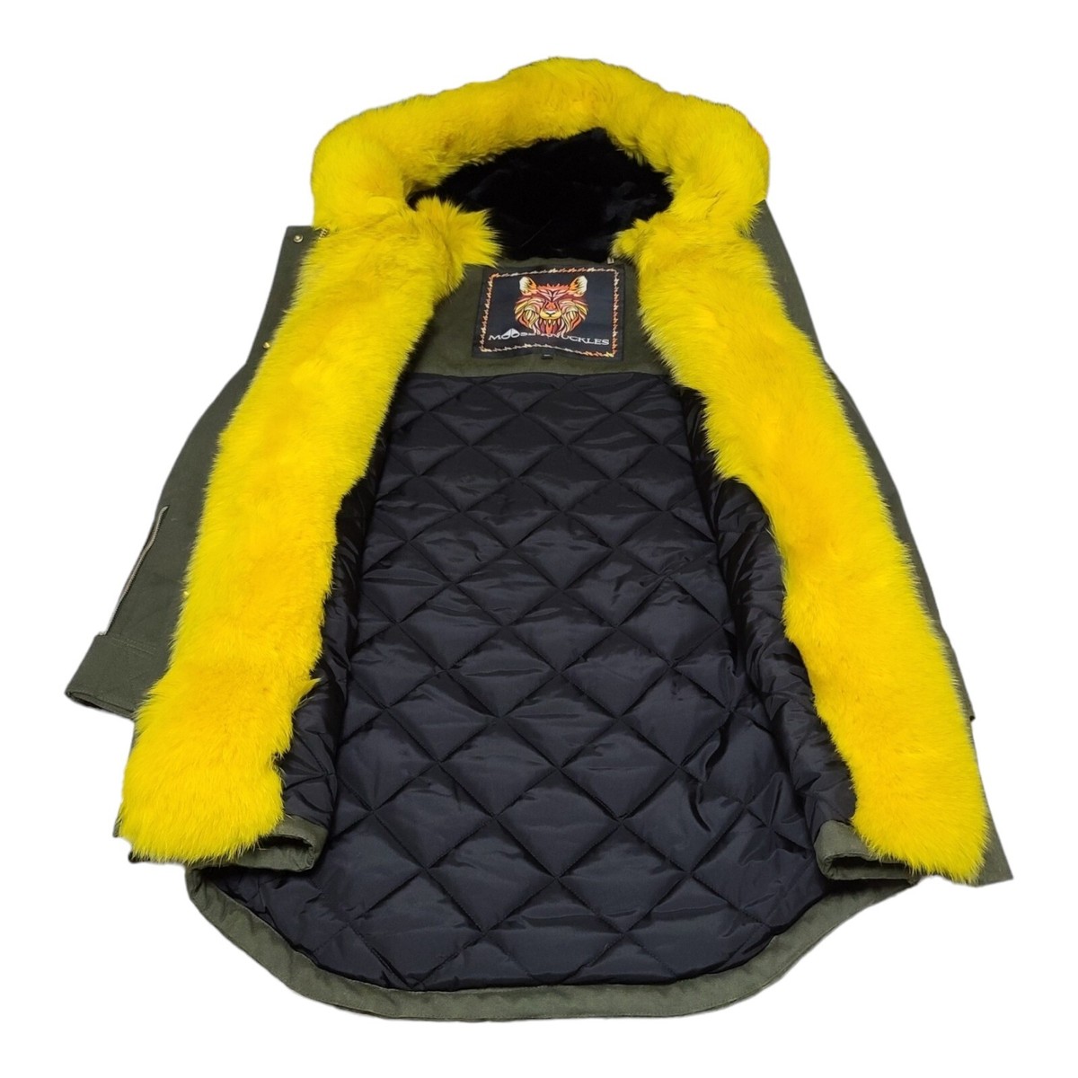 NWT Moose Knuckles Steller Canvas Parka Olive Green Fox & Rabbit
