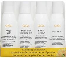 GiGi Epilating Trial Pack - Pre- and Post-Waxing Treatments, 2 oz each - 4pc set