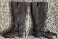 UGG Australia Junipero Leather Brown Long Shearling Lined Riding Boots UK 3.5