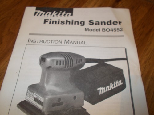 MAKITA FINISHING SANDER MODEL B04552 INSTRUCTION MANUAL - Picture 2 of 7
