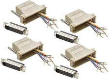 4 pcs DB25 Male to RJ45 Female Network 8P8C Adapter Converter Connector RS232