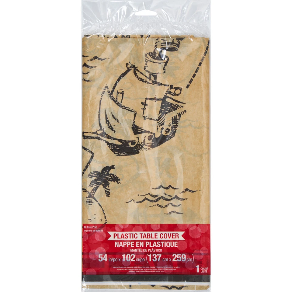 Pirate Treasure Table Cover Plastic 54x102 - Image 2 of 3