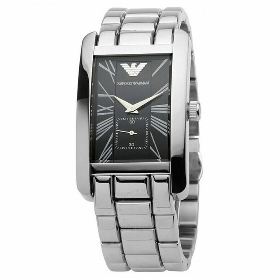 NEW EMPORIO ARMANI MENS WATCH AR0156 STAINLESS STEEL SILVER STRAP 