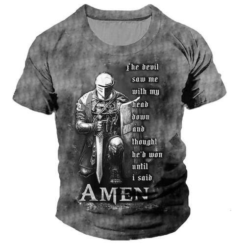 Tempelritter Grafik T-Shirts mutige Kreuzritter Designs, hochwertige Baumwolle Alltagskleidung - Bild 16 von 20
