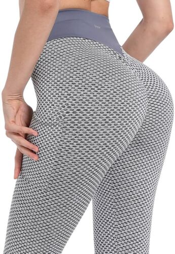 Leggings for Women Butt Lift Tummy Control with Pocket 2 Side (Gray,Size:XL) - 第 1/9 張圖片