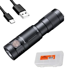Fenix E09R EDC Flashlight, 600 Lumen USB-C Rechargeable, with LumenTac Organi...