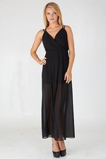 New FOREVER 21 Maxi DRESS Fashion BLACK Zinga Women's Long Medium F21 Nasty Gal