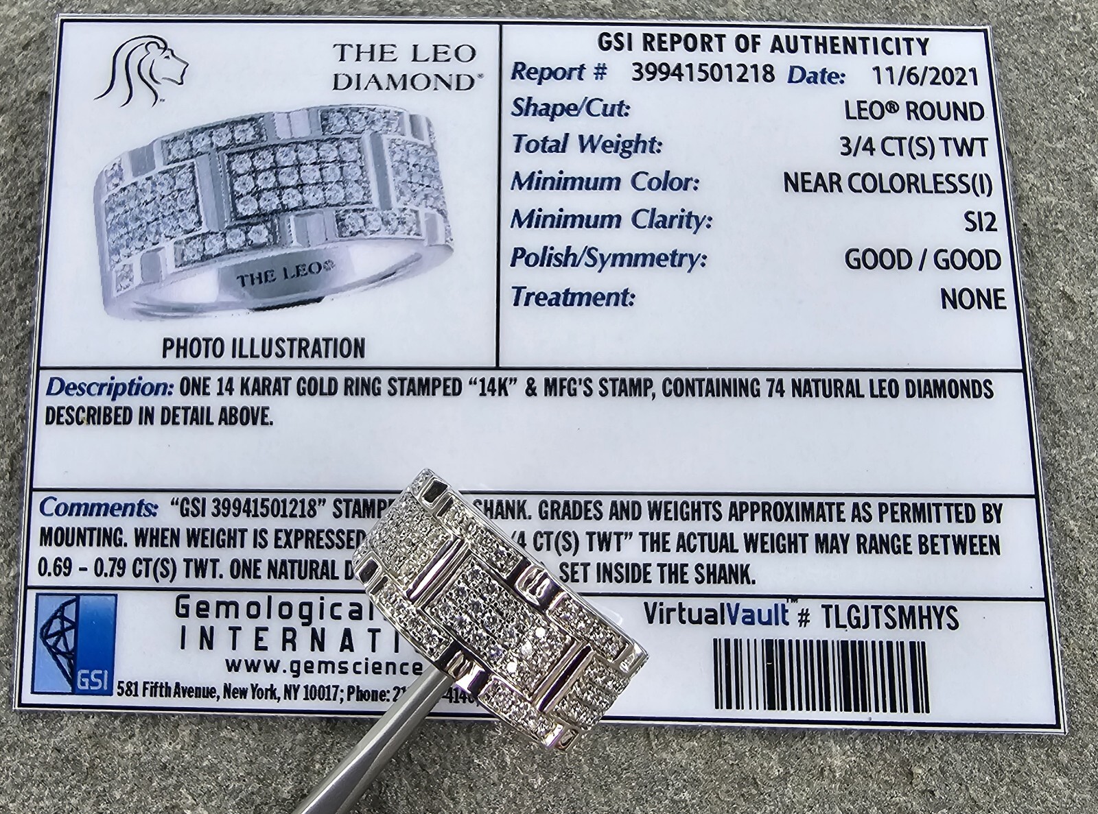 The Leo Mens Diamond Wedding Band Ring 14k White Gold Gem