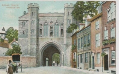 WORCESTER - EDGAR TOWER FARBIGE POSTKARTE 