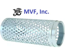 Strainer Round Hole Long 3" Female NPT Plated Steel Suction Hose Narrow RS35B