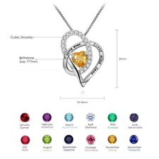 Birthstone Necklace for Women Mom Mothers Jan Feb Mar 925 Sterling Sliver New