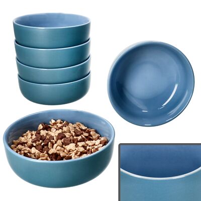 Ritzenhoff 6x Jasper Schale Ø14,3cm Ozeanblau 360ml Steingut Müslischüssel