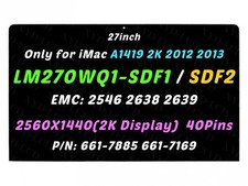 Apple iMac A1419 EMC 2546 2639 27in LCD Screen Glass Replacement IPS 2012-2013