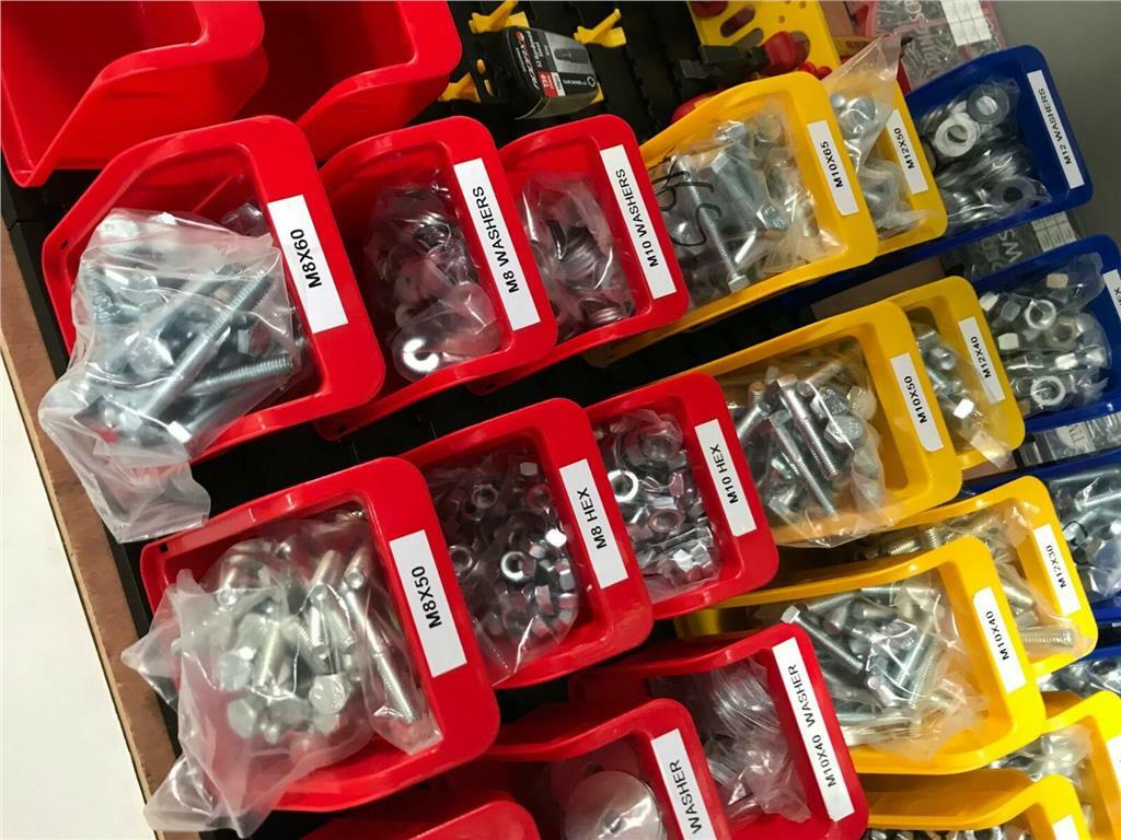 1,830 PIECE M8, M10, & M12 NUT + BOLT + WASHER ASSORTMENT