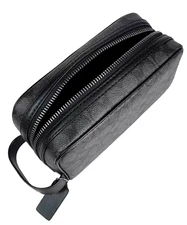 💙Coach Small Travel Kit - CAR15 Charcoal Black Signature Canvas & Leather - NWT