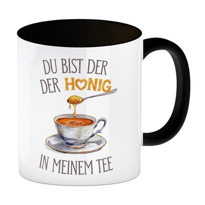 Du bist mein Honig Kaffeebecher in schwarz