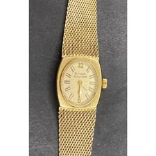 Vtg Bulova Accutron 10k Gold Filled Ladies Watch 10k GF Champion Band Bracelet